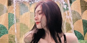 最強奶媽「謝薇安」曬巨乳泳裝照，雙峰塞滿畫面網友驚呼：是籃球嗎