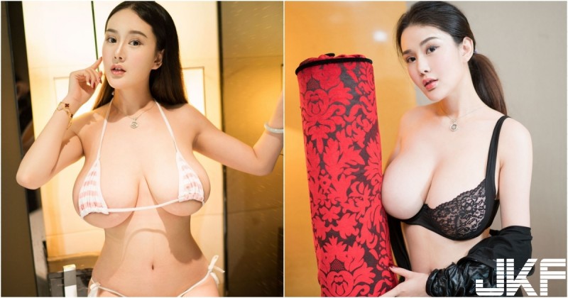 強國超猛「豪乳辣模」來襲！黑皮衣下「巨乳彈出」殺傷力強大！不愧是三頭身正妹啊！