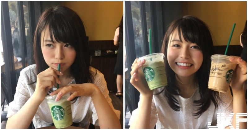 好可愛！青山大學「天然呆甜美女孩」，拍照賣萌「左手飲料成亮點」！