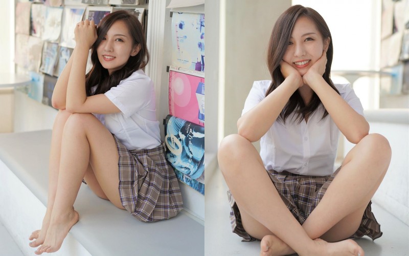 清純制服妹「Misaki」無防備露出白皙嫩腿 甜到長螞蟻「陽光燦笑」女友感滿點爆棚