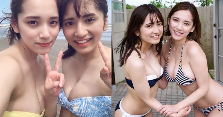 「乳神姊妹花」首次合體拍寫真！比基尼曬「四乳」&#8230;收獲雙倍視覺享受！