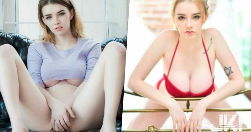 超狂「軟」實力！17歲混血嫩妹大露「白嫩肉包奶」！畫面好像在發光…