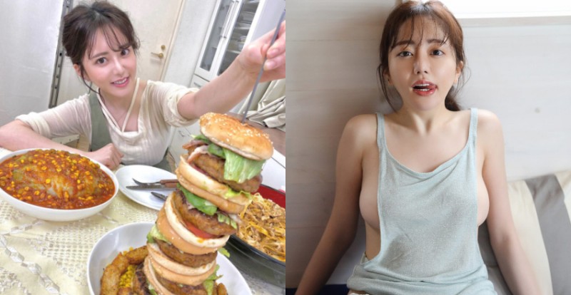 爆紅「正妹大胃王」一個月吃掉30萬　看樣子營養都吃到胸部去了…