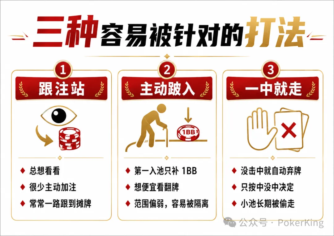 【EV扑克】跟注站、主动跛入、一中就走——现金桌最容易被吃穿的三种打法，你中招了吗？