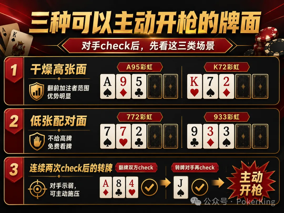 【EV扑克】别再被“免费牌”坑了：翻牌没中，为什么高手反而更敢开枪？